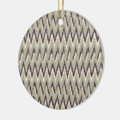Koffie- en Sage-iKat ZigZag-patroon Keramisch Ornament (Links)