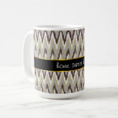Koffie- en Sage-iKat ZigZag-patroon Koffiemok (Voorkant links)