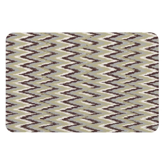 Koffie- en Sage-iKat ZigZag-patroon Magneet (Horizontaal)