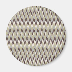 Koffie- en Sage-iKat ZigZag-patroon Magneet