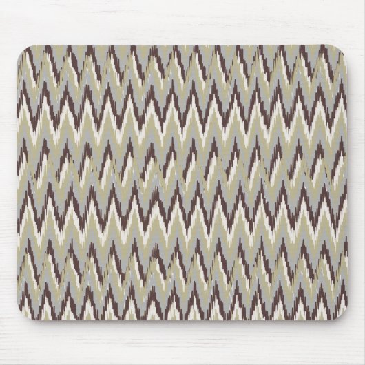 Koffie- en Sage-iKat ZigZag-patroon Muismat (Voorkant)