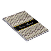 Koffie- en Sage-iKat ZigZag-patroon Notitieboek (Rechterzijde)