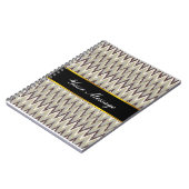 Koffie- en Sage-iKat ZigZag-patroon Notitieboek (Linkerzijde)