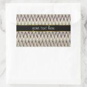 Koffie- en Sage-iKat ZigZag-patroon Rechthoekige Sticker (Tas)