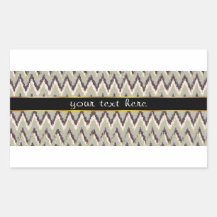 Koffie- en Sage-iKat ZigZag-patroon Rechthoekige Sticker