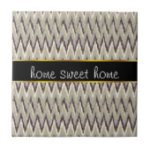 Koffie- en Sage-iKat ZigZag-patroon Tegeltje (Voorkant)