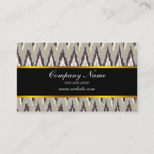 Koffie- en Sage-iKat ZigZag-patroon Visitekaartje (Voorkant)