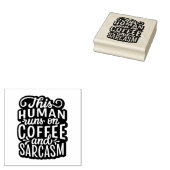 Koffie en sarcasme  rubberstempel (Gestempeld)