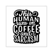 Koffie en sarcasme  rubberstempel (Afrduk)