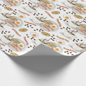 Koffie en Savory Breakfast Bacon | Eieren Patroon Cadeaupapier (Hoek)