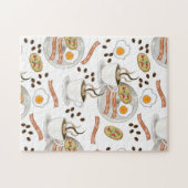 Koffie en Savory Breakfast Bacon | Eieren Patroon Legpuzzel (Horizontaal)