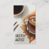 Koffie en schetsen Schetskunstenaar Visitekaartje (Voorkant)