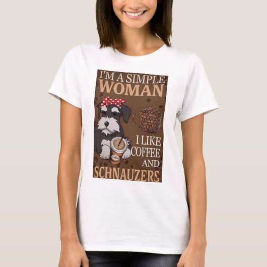 Koffie en Schnauzers T-Shirt (Voorkant)