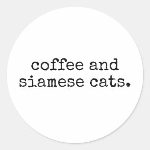 Koffie en Siamese katten grappige kat moeder Ronde Sticker
