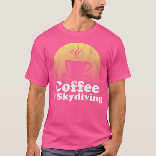 Koffie en skydiven t-shirt (Voorkant)