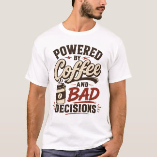 Koffie en Slechte Beslissingen Vintage Retro Koffi T-shirt
