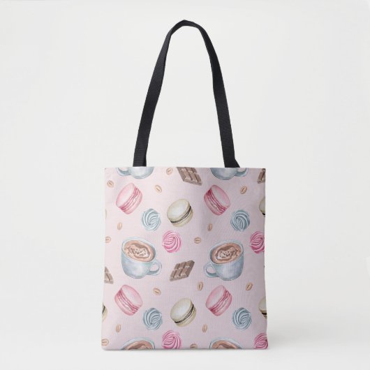 Koffie en snoep tote bag (Voorkant)