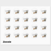 Koffie en snoepjes ronde sticker (Vel)
