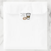 Koffie en snoepjes ronde sticker (Tas)