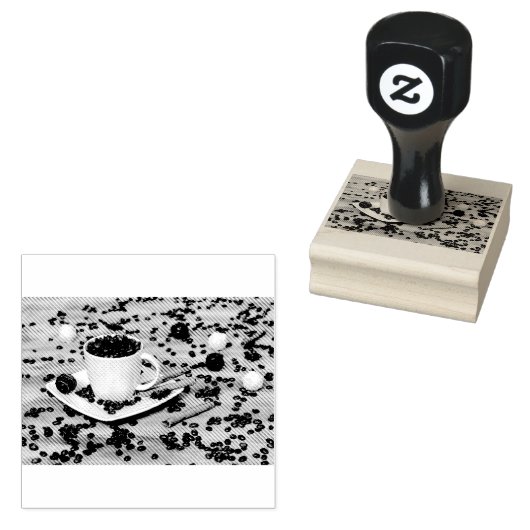 Koffie en specerijen rubberstempel (Gestempeld)