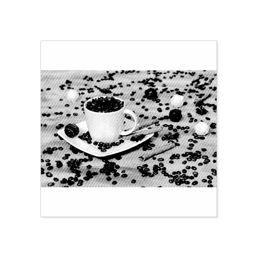 Koffie en specerijen rubberstempel (Afrduk)