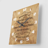 Koffie en specerijen Rustic Kitchen Vierkante Klok (Hoek)