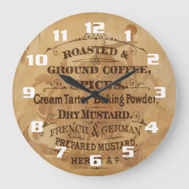  koffie en specerijen — unieke keuken grote klok