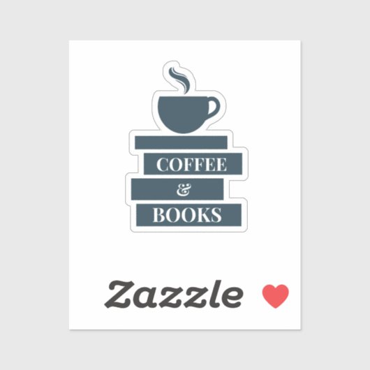 Koffie en Sticker van boeken (Vel)