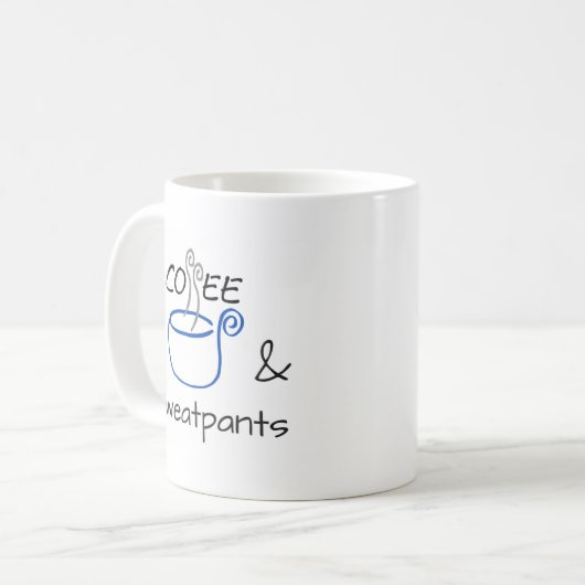 Koffie en Sweatpants Koffiemok (Voorkant links)