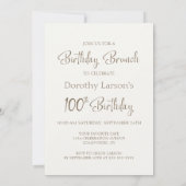 Koffie en taart 100e verjaardag brunch kaart (Achterkant)