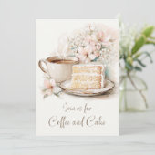 Koffie en taart 16e verjaardag kaart (Staand voorkant)