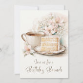 Koffie en taart 21e verjaardag brunch kaart (Voorkant)