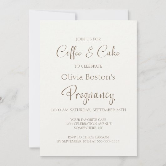 Koffie en taart Baby shower Kaart (Achterkant)