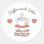 Koffie en Taart Ronde Sticker (Voorkant)