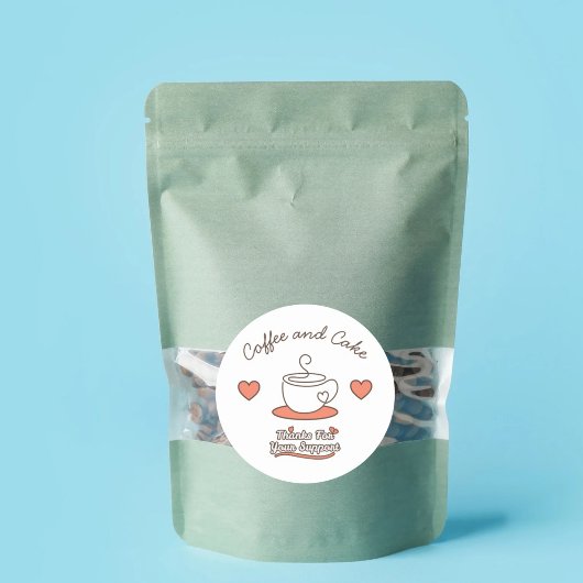 Koffie en Taart Ronde Sticker