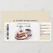 Koffie- en taartcadeaubon kaart (Voorkant / Achterkant)