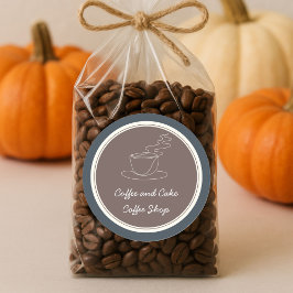 Koffie- en taartwinkel vierkante sticker