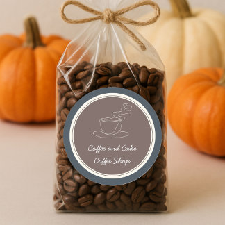 Koffie- en taartwinkel vierkante sticker