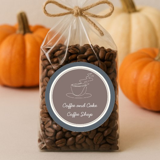 Koffie- en taartwinkel vierkante sticker