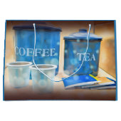 Koffie en thee Afbeelding geschenktas Groot Cadeauzakje (Voorkant)