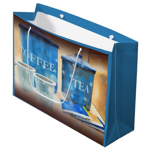 Koffie en thee Afbeelding geschenktas Groot Cadeauzakje (Voorkant Gekanteld)