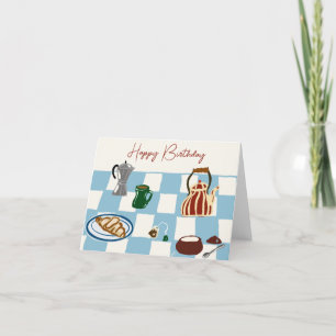 Koffie en thee Happy verjaardagskaart Bedankkaart