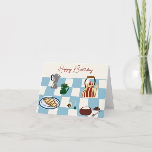 Koffie en thee Happy verjaardagskaart Bedankkaart (Voorkant)