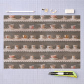 Koffie- en theebekers op een schotel-fotopatroon tissuepapier (Craft)