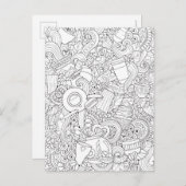 Koffie en theeblaadje briefkaart (Voorkant / Achterkant)