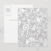 Koffie en theeblaadje briefkaart (Voorkant / Achterkant)