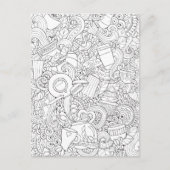 Koffie en theeblaadje briefkaart (Voorkant)