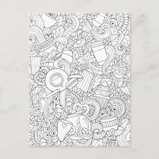 Koffie en theeblaadje briefkaart (Voorkant)