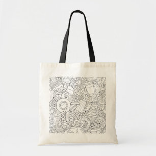 Koffie en theeblaadje tote bag