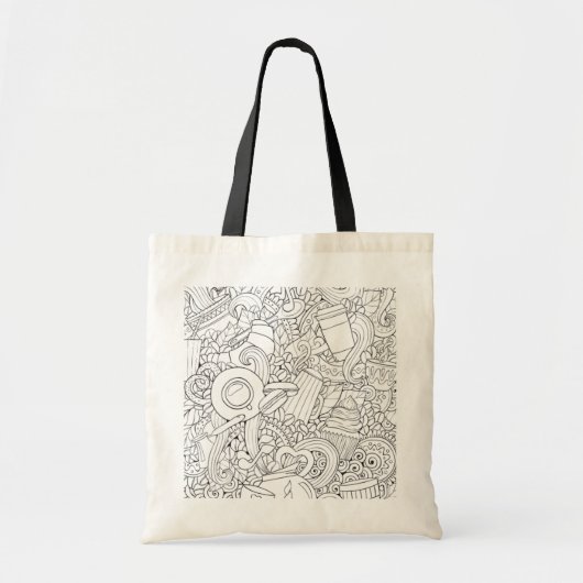 Koffie en theeblaadje tote bag (Voorkant)